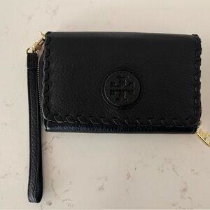 Tory Burch Black Leather Wristlet